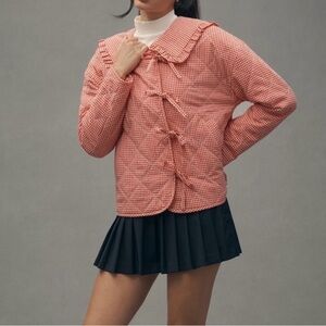 Anthropologie Maeve Hazel Quilted Gingham Jacket